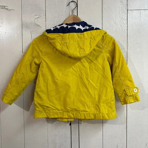 Mini Boden Yellow Raincoat Hooded Toggle Closure Kids Size 5-6Y Water Resistant - Picture 4 of 4